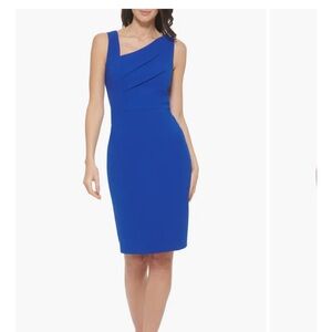 calvin klein Asymmetrical Sleeveless Sheath Dress